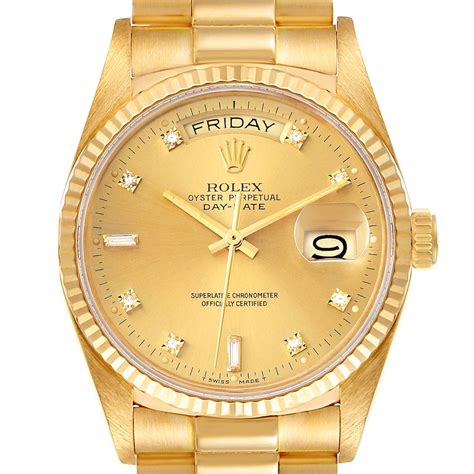 rolex president day-date era yellow gold|Rolex presidential 18k solid gold.